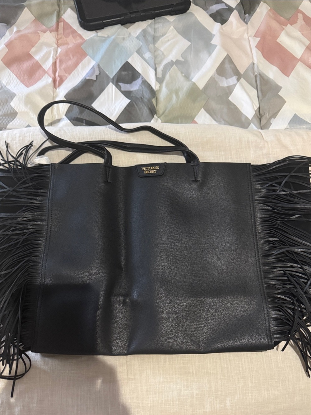 Victoria's Secret Black Fringe Tote
